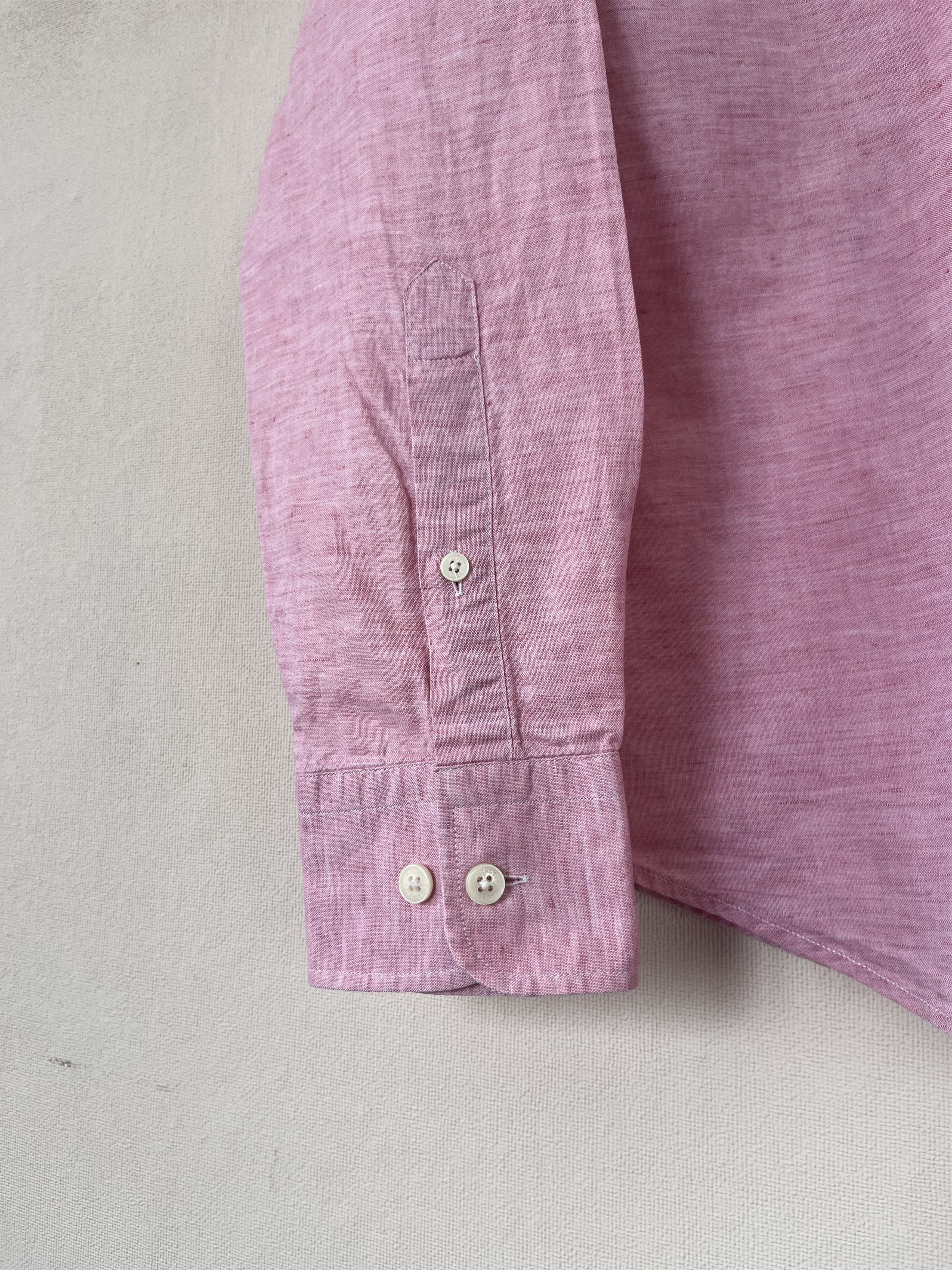 Hackett Hackett London Linen Cotton Slim Fit Shirt YARN DYD LN Size US L / EU 52-54 / 3 - 2 Thumbnail