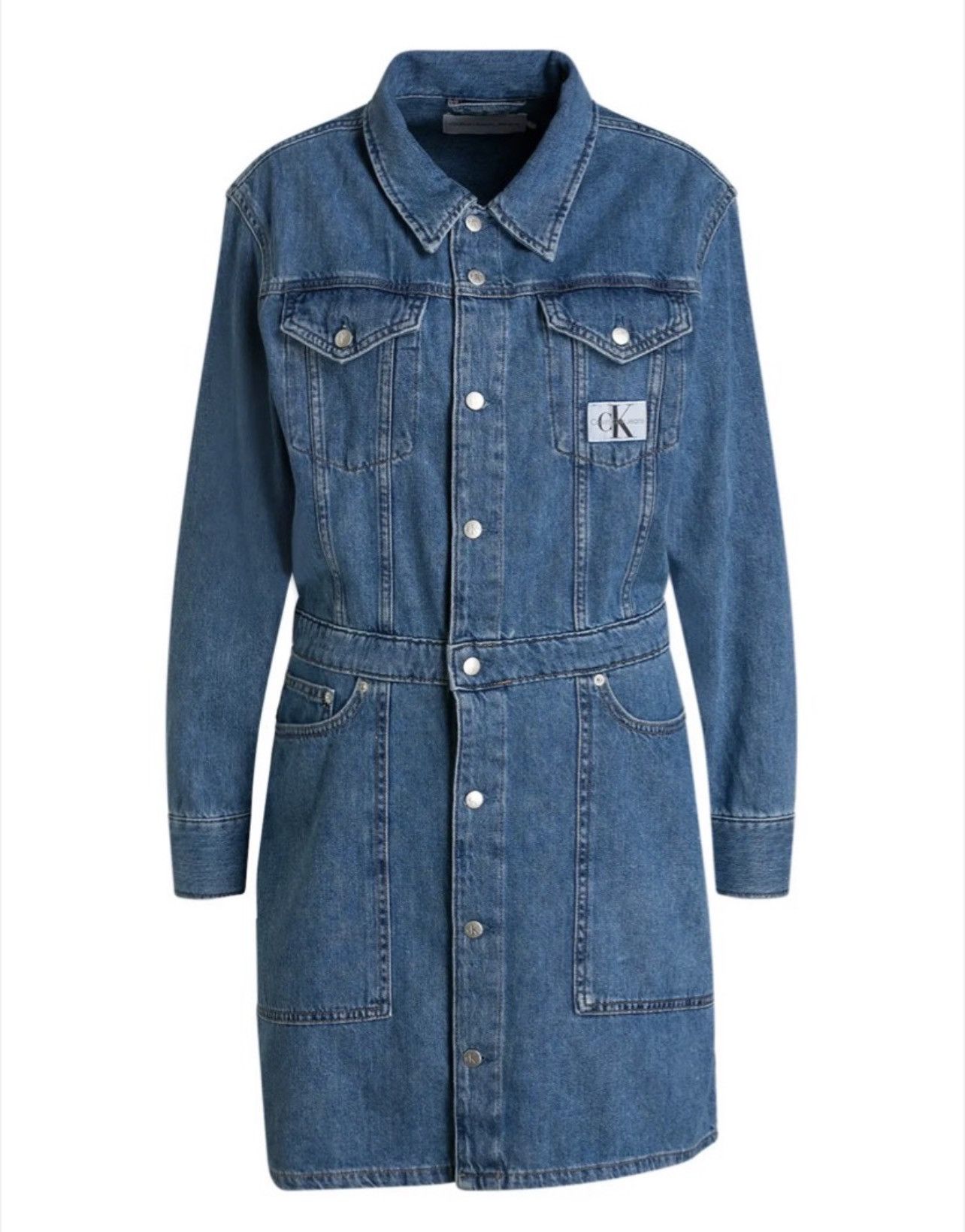 Calvin Klein Calvin Klein Jeans Trucker Blue Denim Midi Dress Size M / US 6-8 / IT 42-44 - 1 Thumbnail