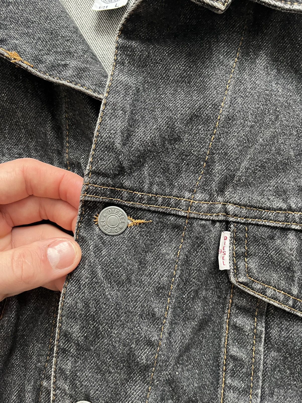 Diesel × Vintage Vintage 80s 90s Diesel Denim Jacket Size L men Size US L / EU 52-54 / 3 - 6 Thumbnail