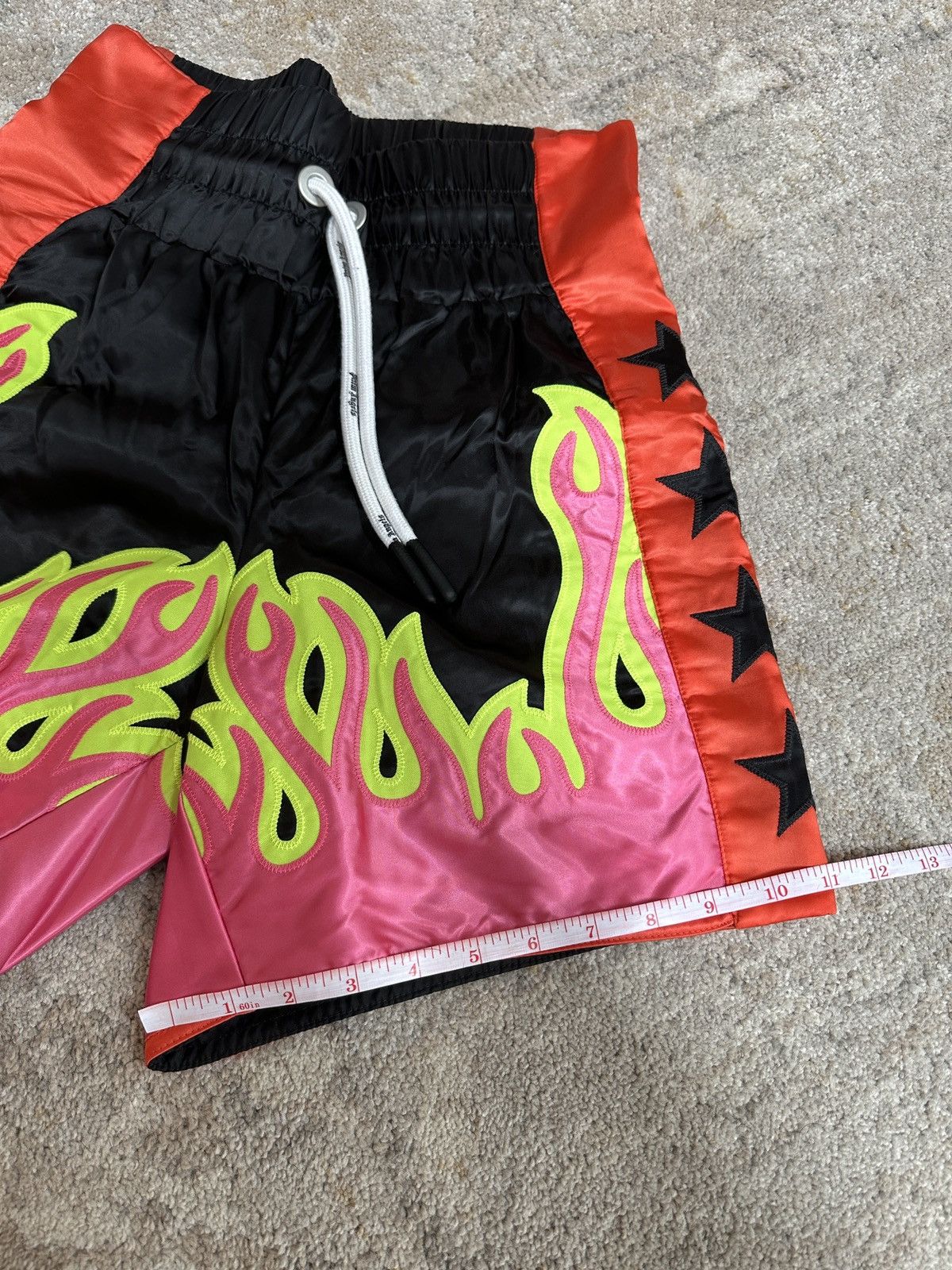 Palm Angels Burning Fighter Embroidered Shorts Size US 26 / EU 42 - 13 Thumbnail