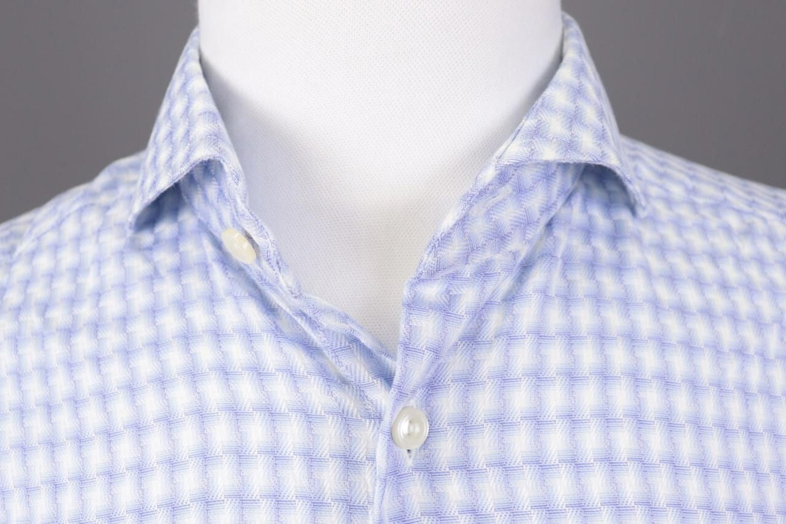 Eton Eton Slim Fit Blue Signature Twill Dress Shirt 42 / 17 Size US M / EU 48-50 / 2 - 3 Thumbnail