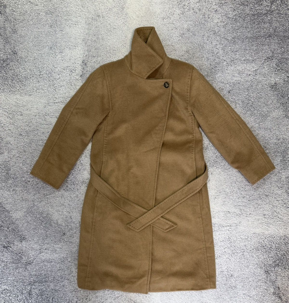 Max Mara MaxMara Women Coat S Beige Wool Cashmere Belted Long Jacket Size S / US 4 / IT 40 - 3 Thumbnail