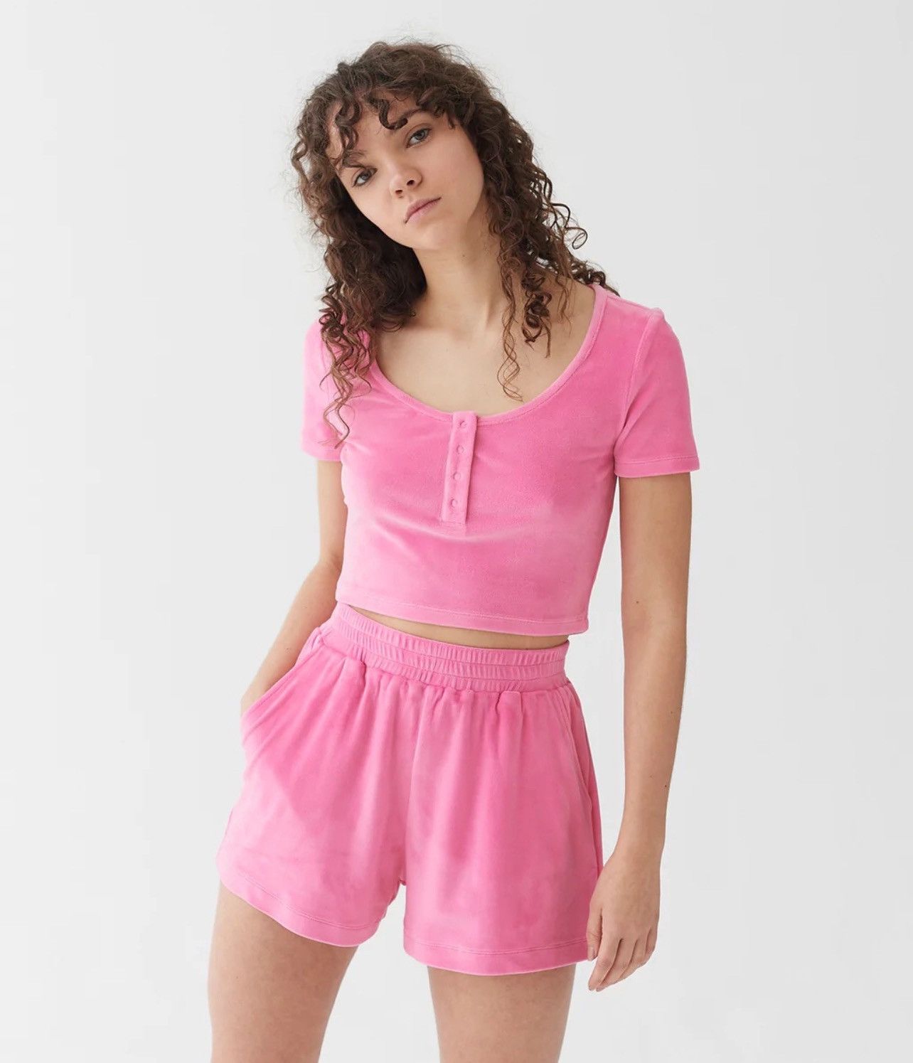 Lazy Oaf Lazy Oaf Waste of Time 💘 velour lounge heart button velvet Size ONE SIZE - 12 Thumbnail