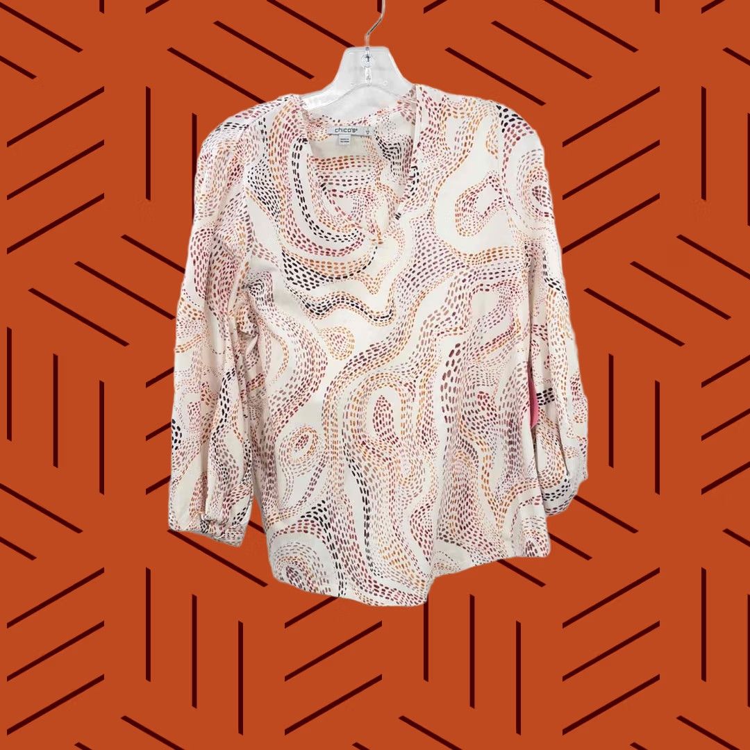 Vintage Chico's White Size 1/Medium Long Sleeve Blouse Size XS / US 0-2 / IT 36-38 - 1 Thumbnail