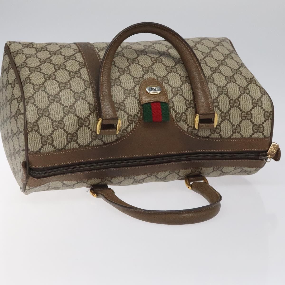 Gucci GUCCI GG Supreme Web Sherry Line Hand Bag Pvc Leather Beige Size ONE SIZE - 6 Thumbnail