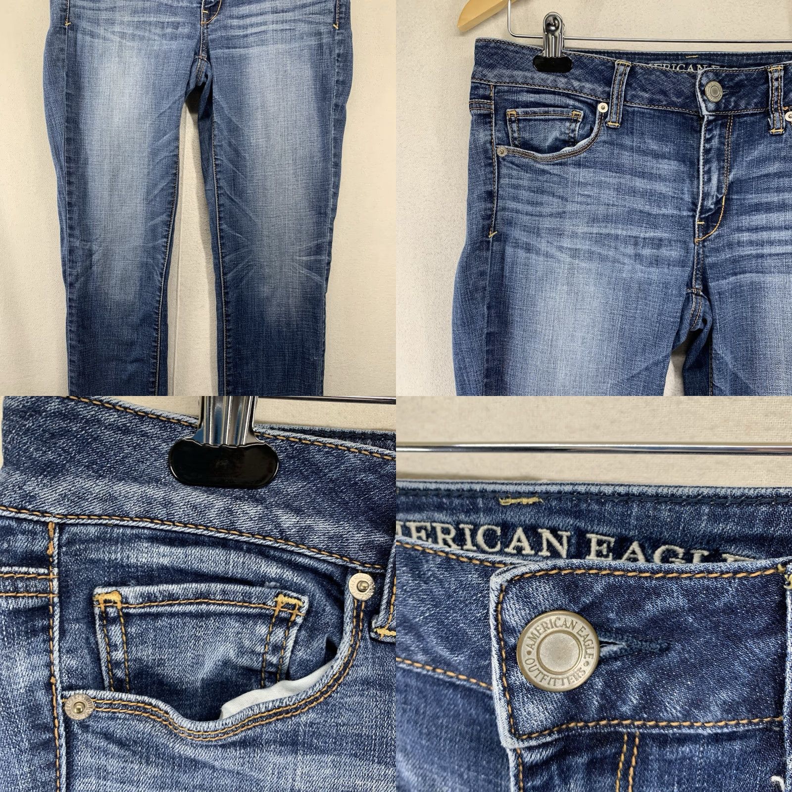 American Eagle Outfitters VINTAGE American Eagle Skinny Jeans Women’s Size 8 Regular Stretch Denim Blue 2014 Whiskers Size 30" / US 8 / IT 44 - 8 Thumbnail