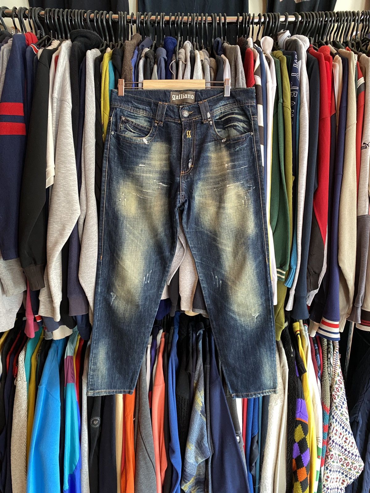 John Galliano VINTAGE GALLIANO AVANT GARDE DENIM JEANS Size US 29 - 1 Thumbnail
