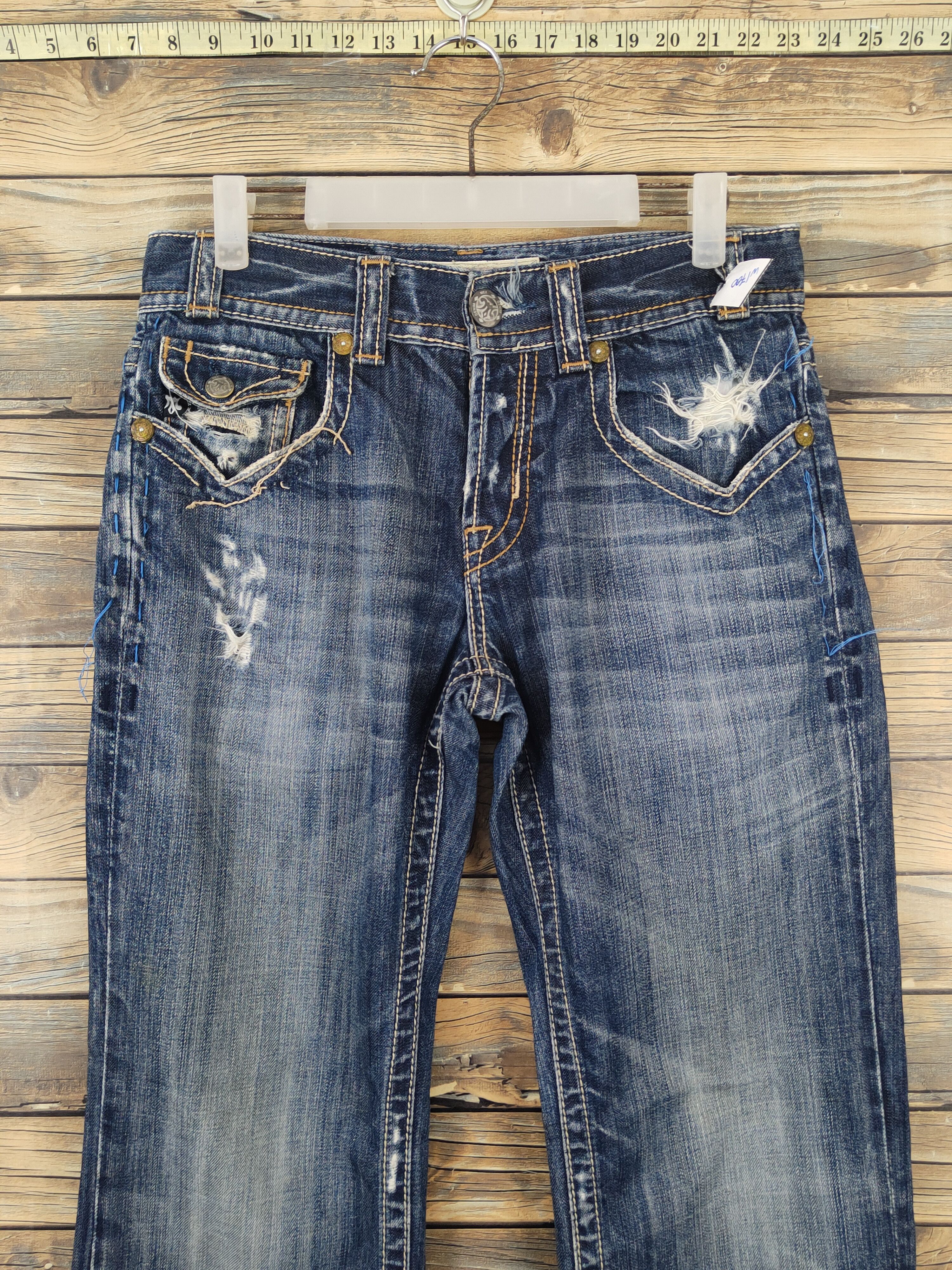 Mek Denim Mek Denim Dark Blue Distressed Ripped Jeans #W1700 Size 30" / US 8 / IT 44 - 2 Thumbnail