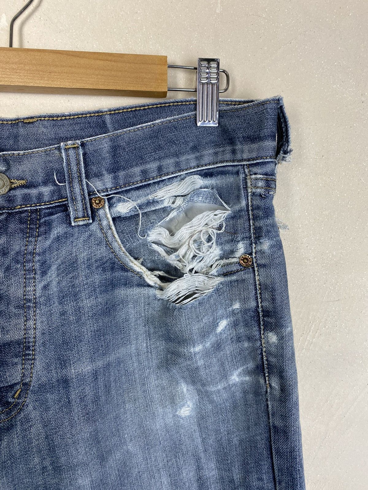Levi's × Levi's Vintage Clothing × Vintage Vintage Distressed Levi’s 501 Avant Garde Punk jeans Size US 31 - 10 Thumbnail