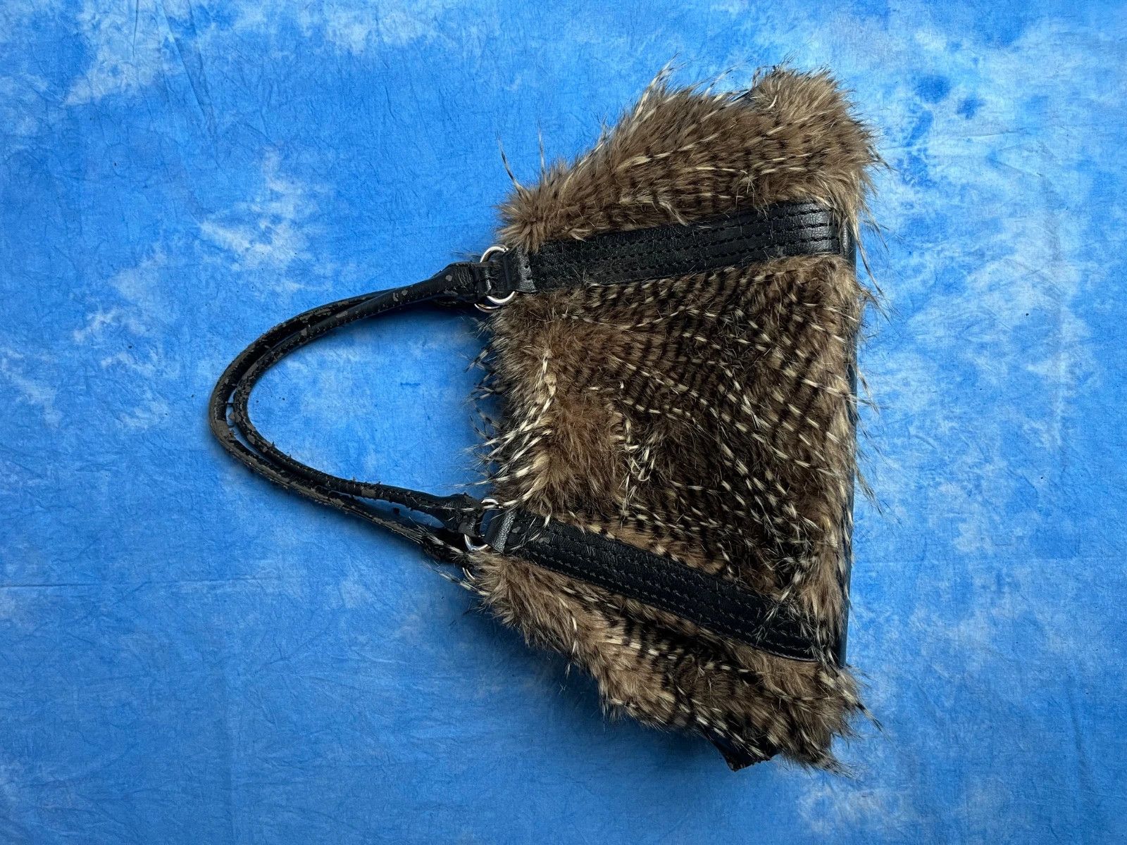 Vintage Vintage 00s Japan Style Faux Fur City Bag Avant Garde y2k Size ONE SIZE - 2 Thumbnail