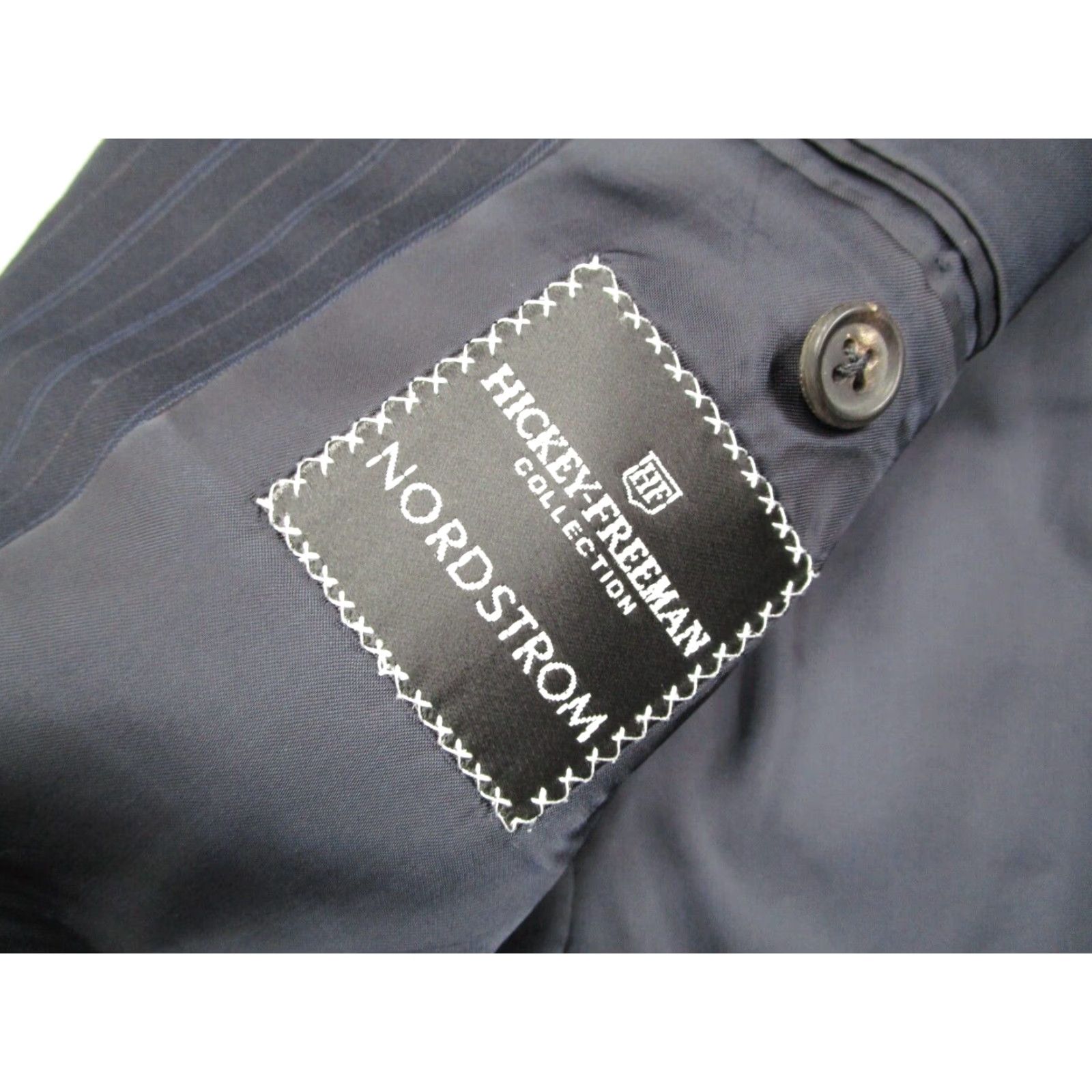 Loro Piana Hickey Freeman Loro Piana Men's Blue Pinstripe 2 Button Wool Suit Jacket 40 S Classic Size 40R - 3 Thumbnail