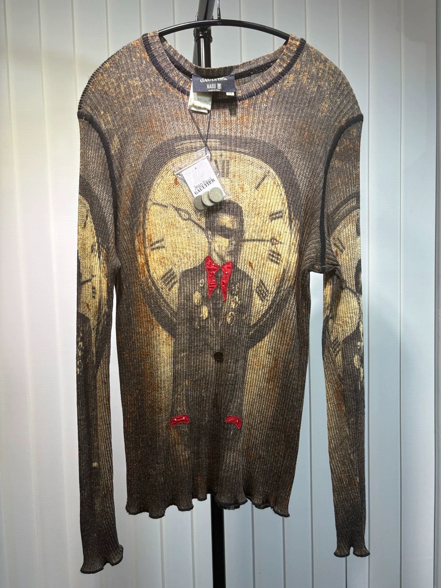 Jean Paul Gaultier Jean Paul Gaultier 03aw Clock Figure Knit Top 48M Size US M / EU 48-50 / 2 - 1 Thumbnail