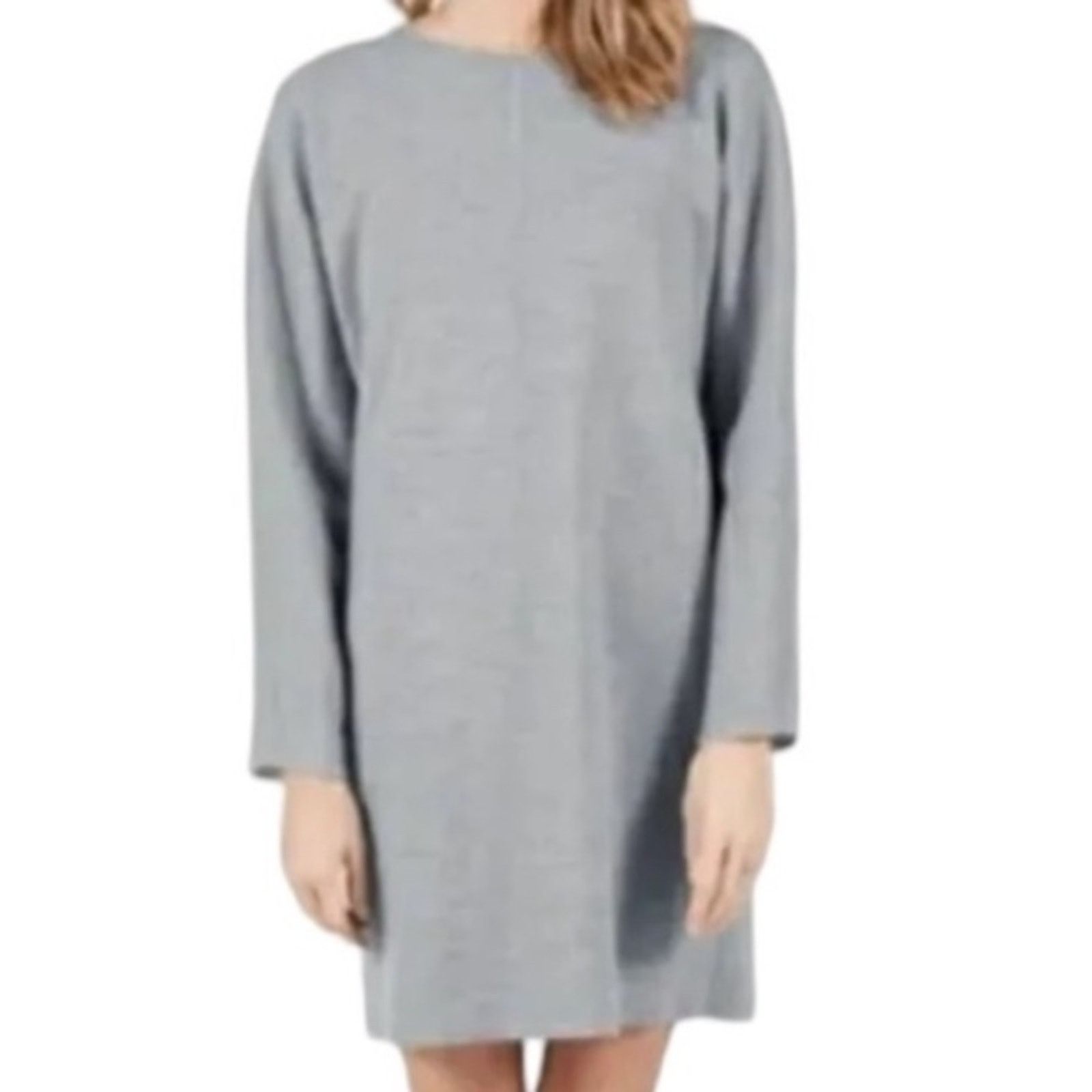 Everlane Everlane Thick Scuba Knit Sweater Tunic Dress - Gray Size XS Size XS / US 0-2 / IT 36-38 - 1 Thumbnail