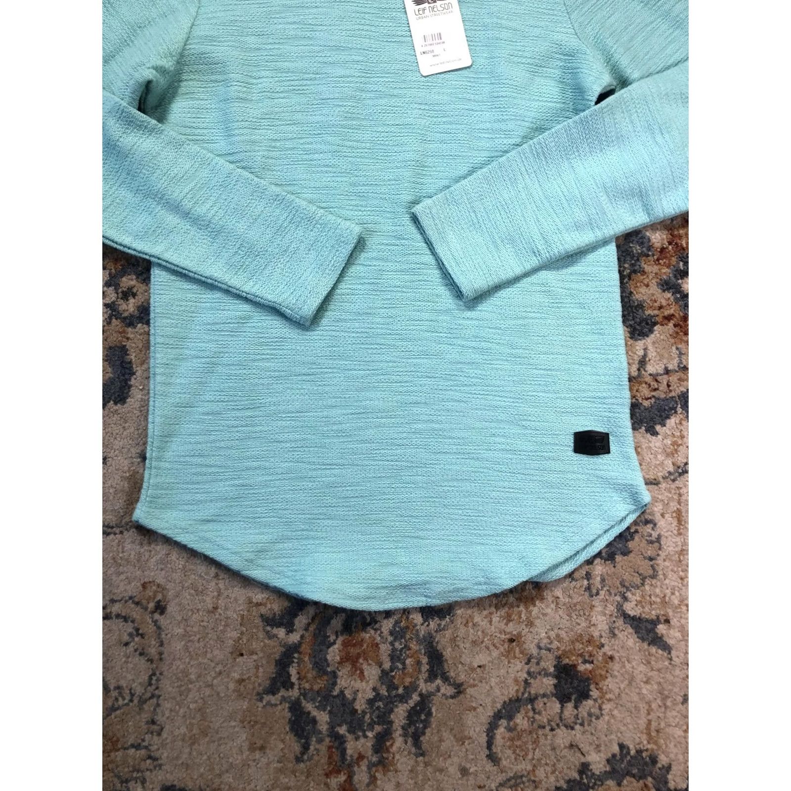 Vintage DAN Leif Nelson Sweater Mens L Mint Green Crewneck Lightweight Knit Pullover Slim Fit Long Sleeve Casual Logo Patch Size US L / EU 52-54 / 3 - 5 Thumbnail