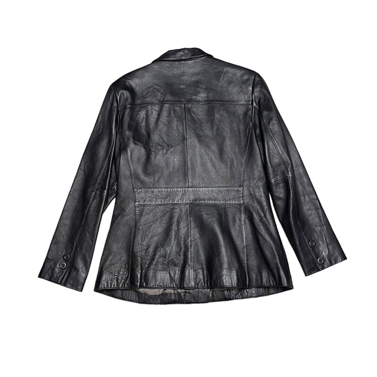 Wilsons Leather Wilson’s Leather Pelle Studio Vintage Black Leather Jacket Size M / US 6-8 / IT 42-44 - 4 Thumbnail