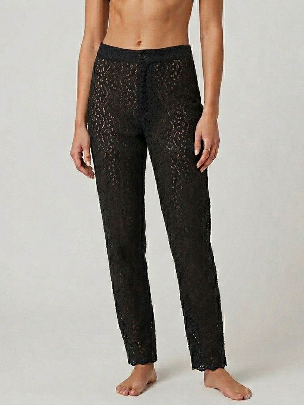 Other Eyelet Lace High Rise Tapered Pants - 28" Waist / Medium Size 28" / US 6 / IT 42 - 2 Thumbnail
