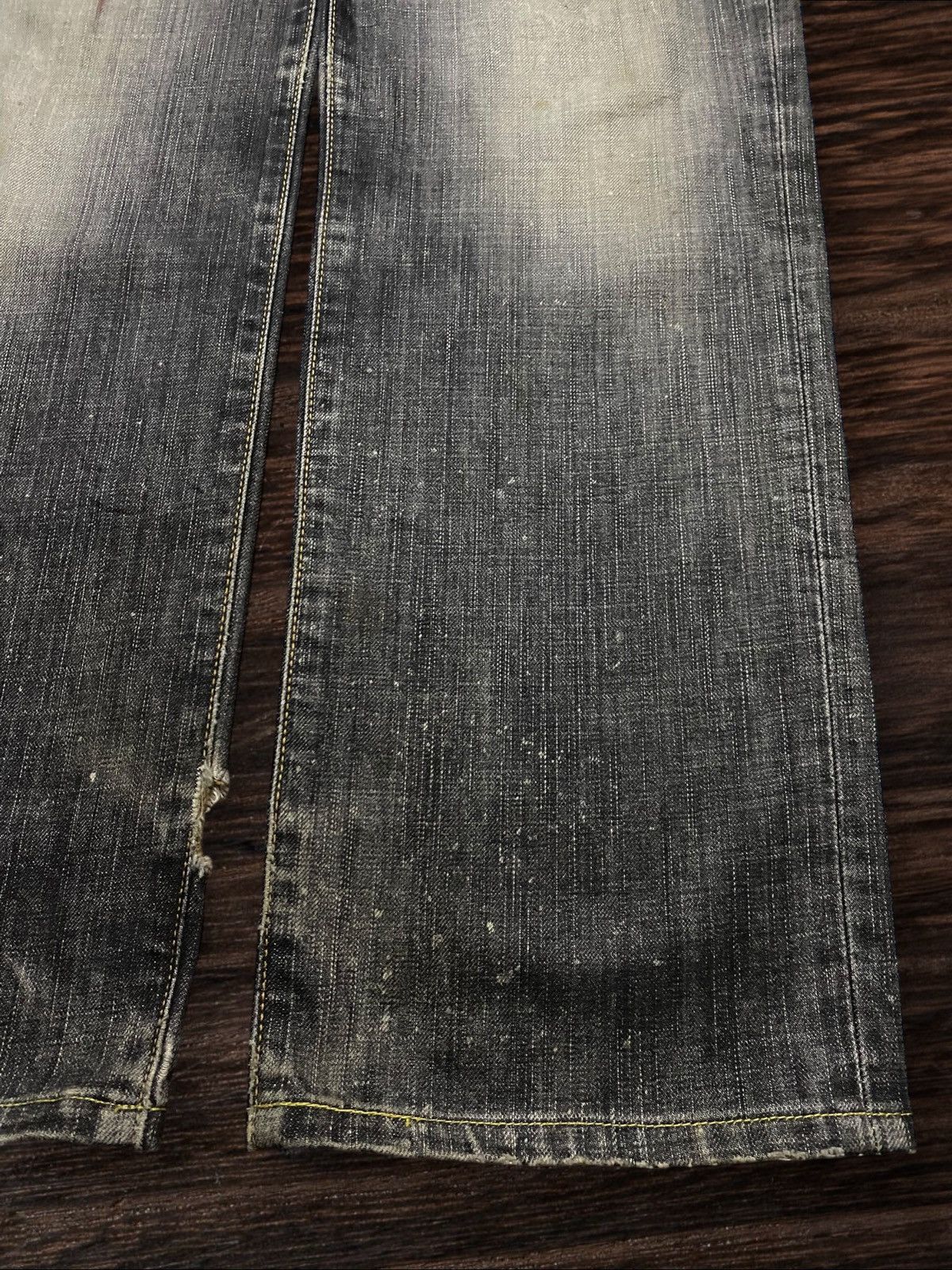 Japanese Brand Edwin 503 Denim Acid Wash Stain Distressed Loose Jeans Size US 30 / EU 46 - 10 Thumbnail