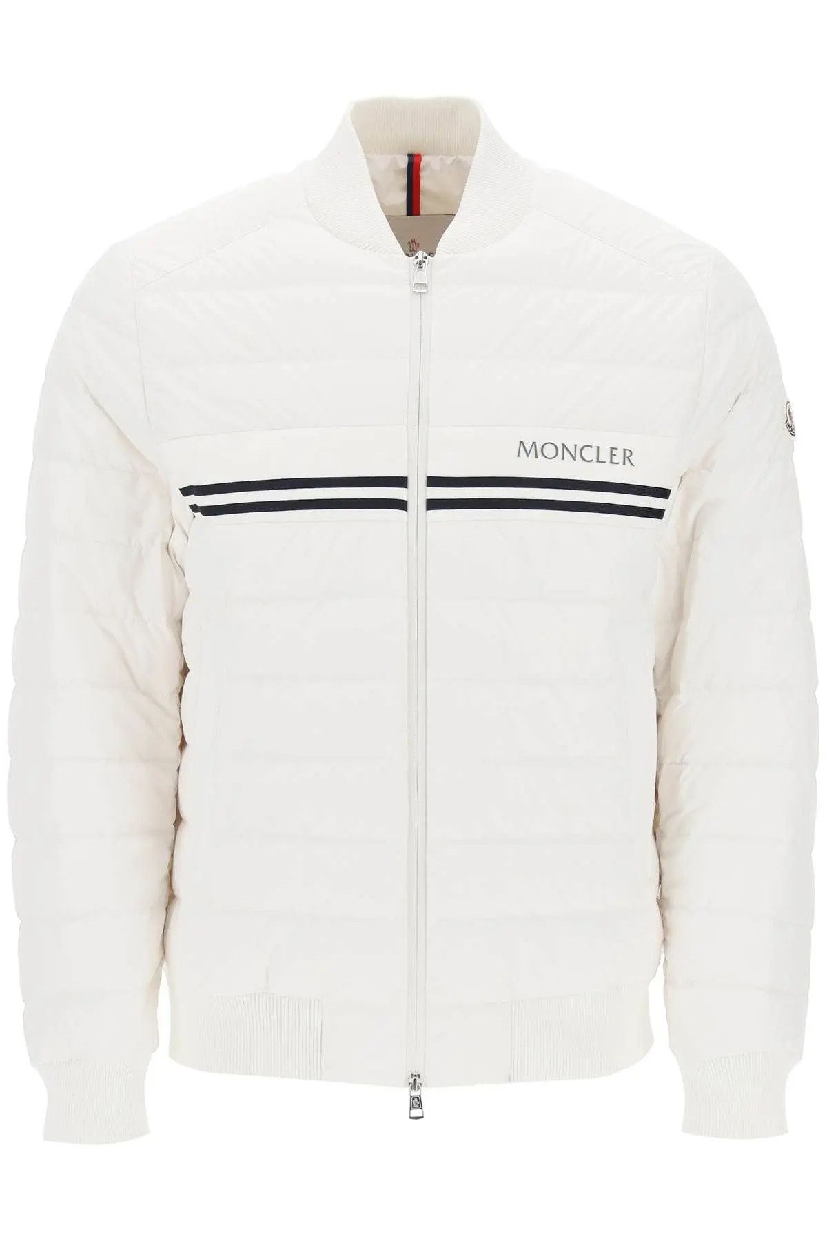 image of Moncler O1S22I1N0324 Basic Short Mounier Down Jacket In White, Men's (Size XL)