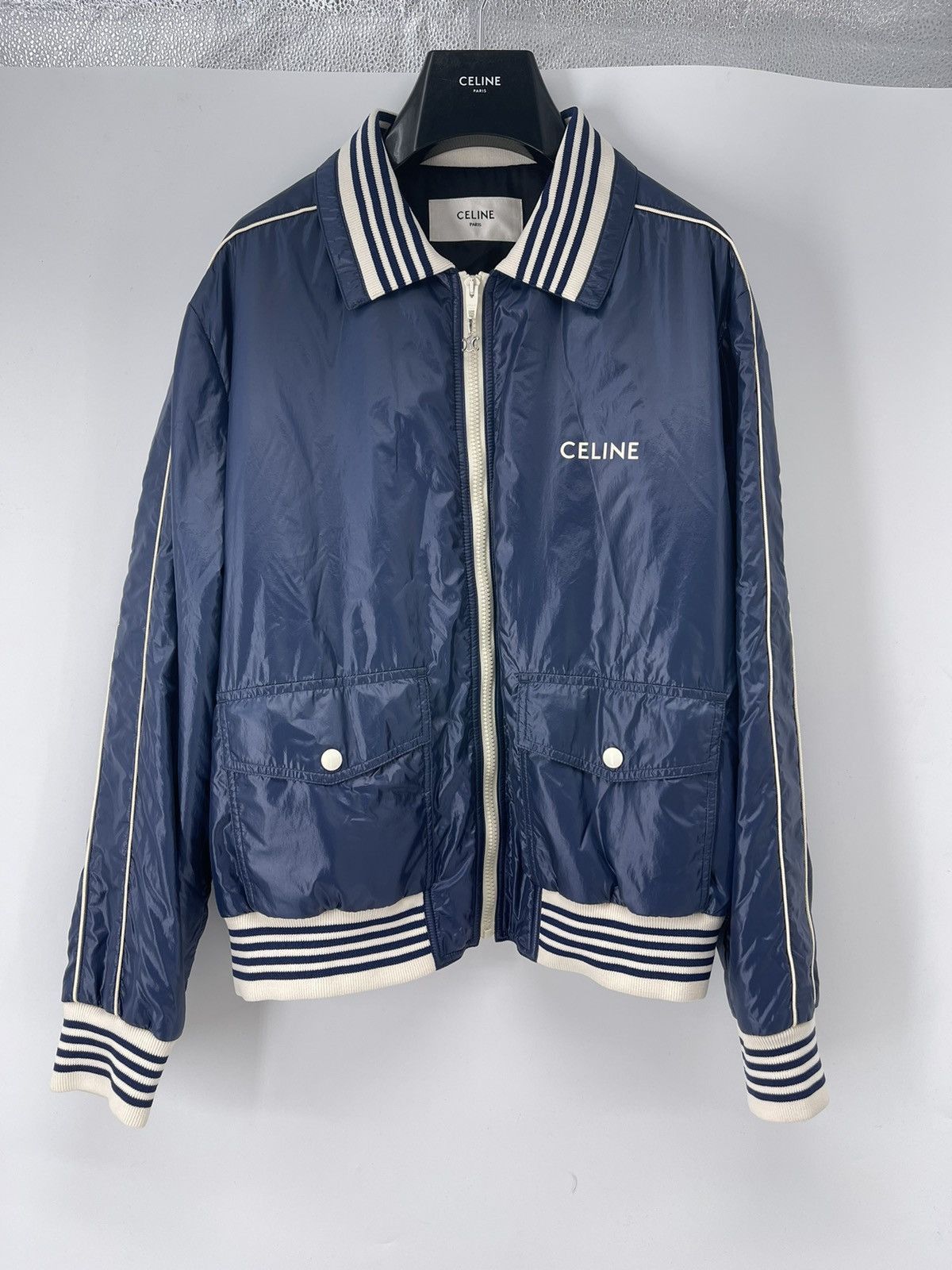 Celine Blouson Jacket in Lightweight Nylon Navy Size US XXL / EU 58 / 5 - 1 Thumbnail