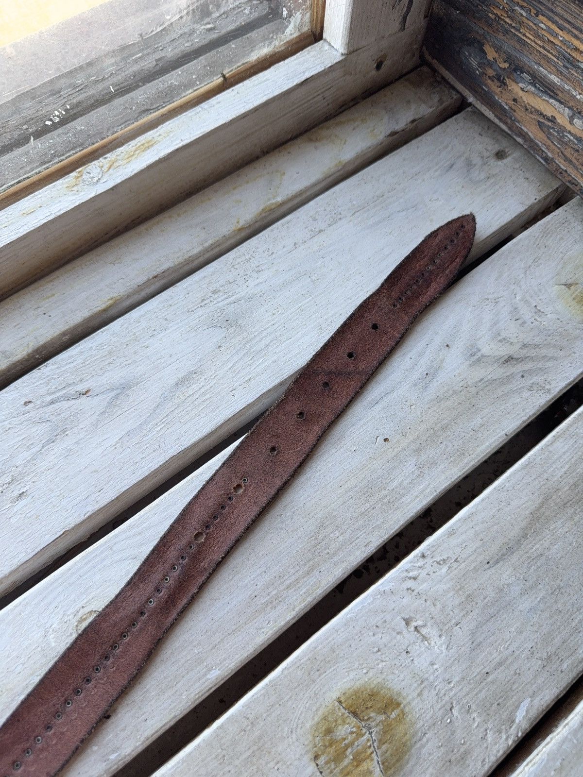 Leather Miron Ronzoni Italy Brown Leather Belt Studded Vintage Size ONE SIZE - 10 Thumbnail