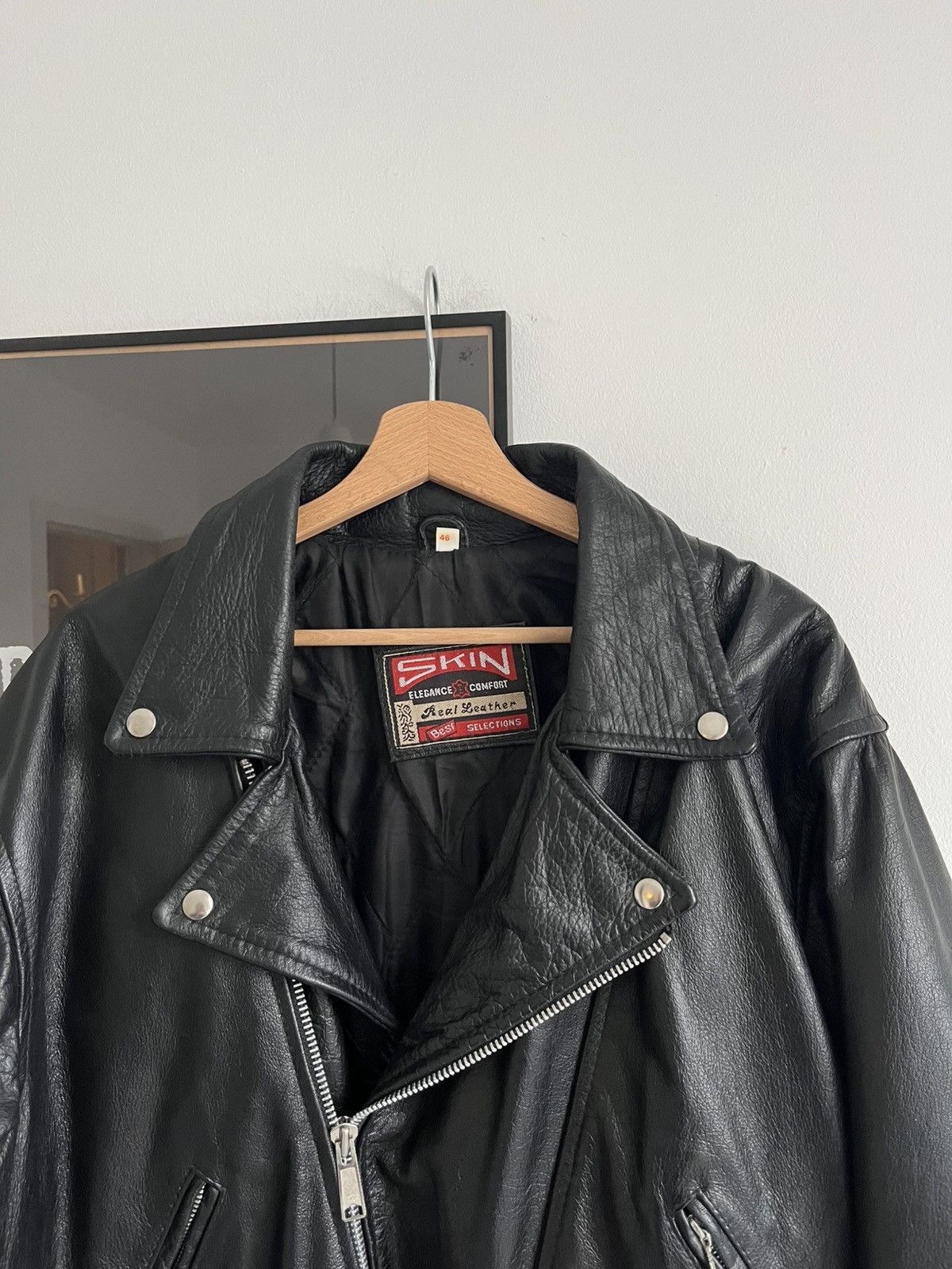 Genuine Leather × Vintage Vintage black ramones biker leather jacket Size US XL / EU 56 / 4 - 3 Thumbnail