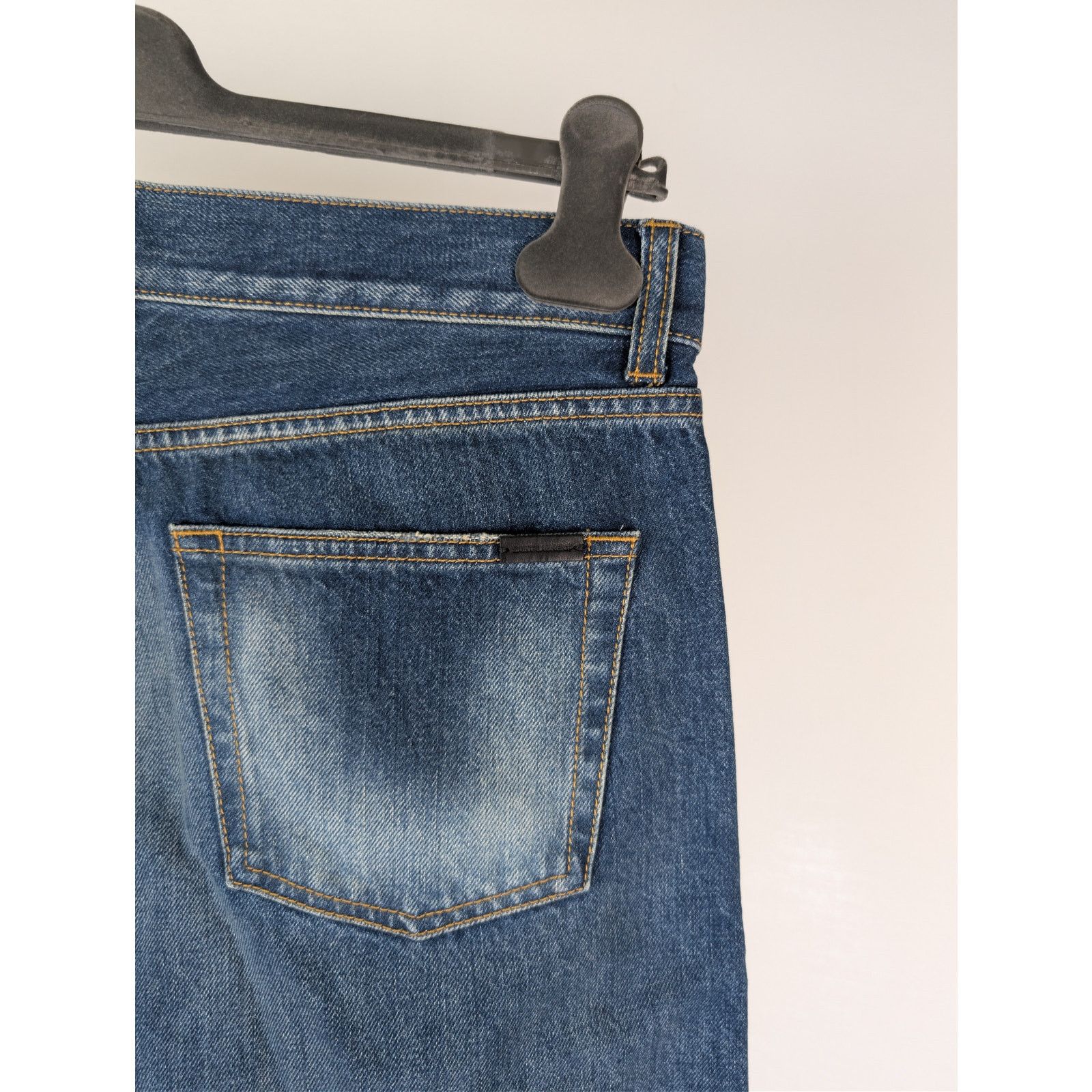 Saint Laurent Paris o1rshd1 Relaxed Straight Denim Jeans in Deauville Beach Blue Size US 34 / EU 50 - 12 Thumbnail