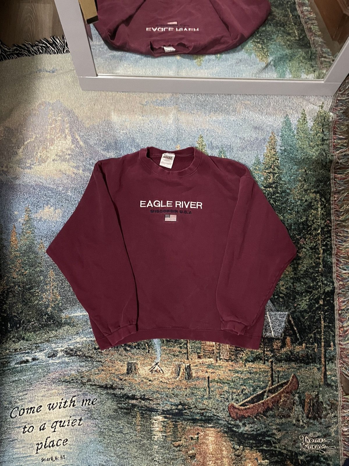 Tultex × Vintage 90s eagle river Wisconsin sweater Size US XL / EU 56 / 4 - 1 Thumbnail