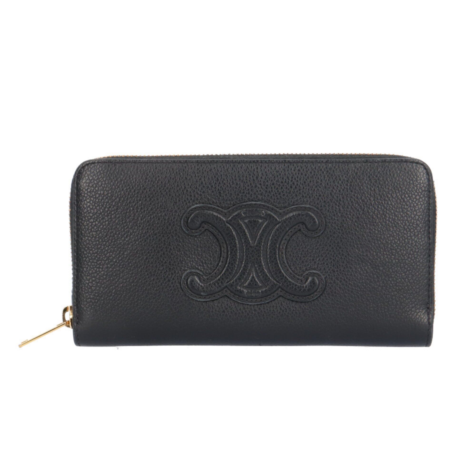 Celine Celine Large Zip Wallet Triomphe Long Leather Men's Women's CELINE Size ONE SIZE - 1 Thumbnail