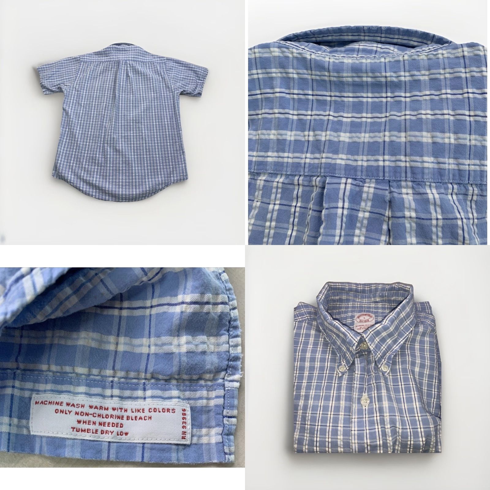 Brooks Brothers Brooks Brothers The Original Polo Shirt Cotton Plaid Blue Shirt Mens L Size US L / EU 52-54 / 3 - 8 Thumbnail