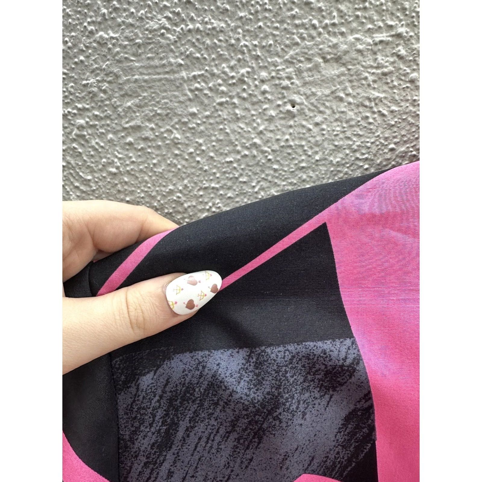 Vintage Silk Club Jacket Womens Petite Small Pink Black Zip Up Geometric Mid-Length Satin Lining Static Size S / US 4 / IT 40 - 4 Thumbnail