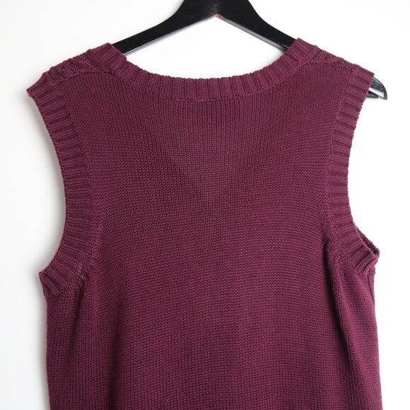 Vintage Vintage Tradition Cable Knit Sweater Vest Deep Burgundy/Wine Size M / US 6-8 / IT 42-44 - 5 Thumbnail