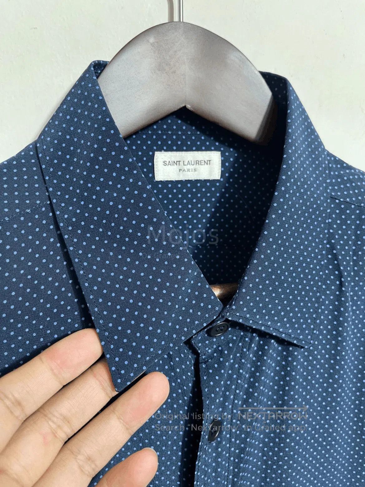 Saint Laurent Paris Sz 42 Saint Laurent Paris Dots Pattern Shirts. Size US XL / EU 56 / 4 - 3 Thumbnail