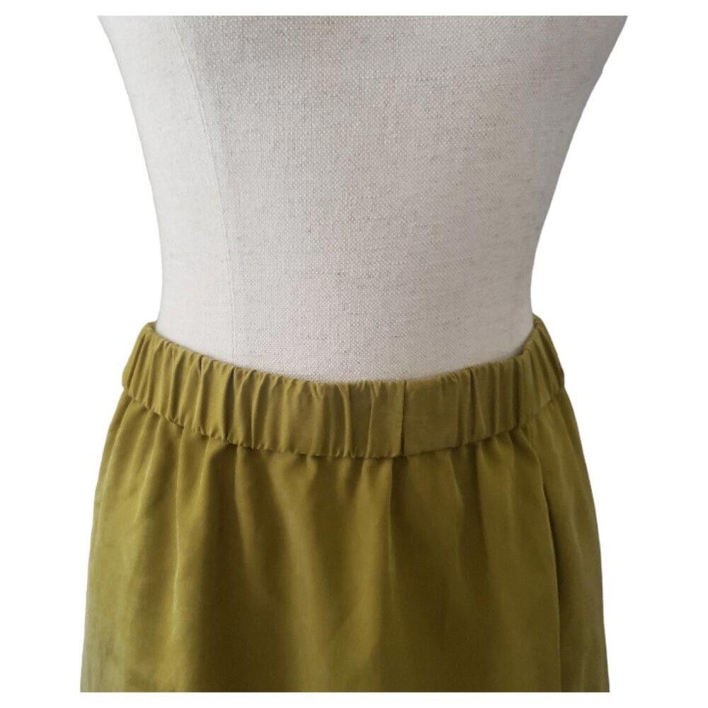 Eileen Fisher CT1510 Eileen Fisher Olive A-Line Skirt with Pockets L Size 36" / US 14 / IT 50 - 2 Thumbnail
