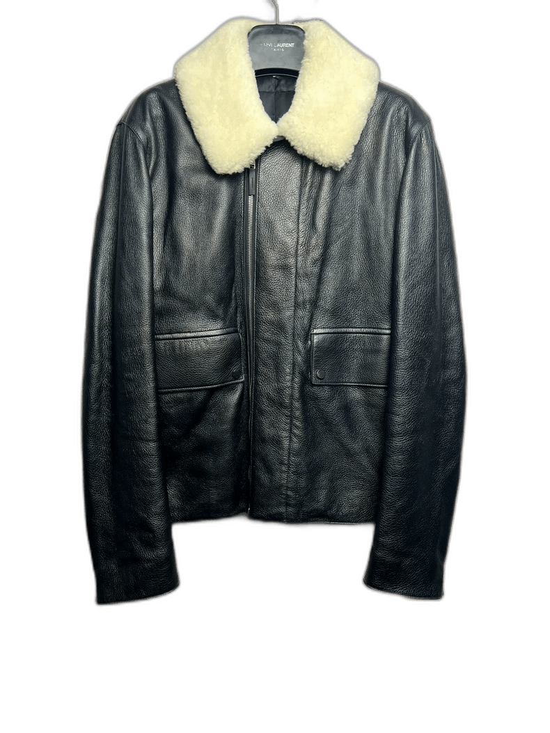 Dior Dior Homme Shearling Collar Leather Jacket Size US M / EU 48-50 / 2 - 1 Thumbnail