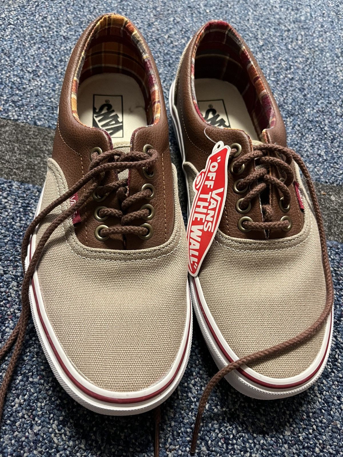 Vans Vans Era 59 Beige/Brown Leather & Canvas Sneakers Size US 8 / IT 38 - 1 Thumbnail