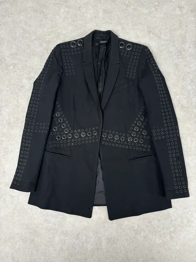 Givenchy SS2011 Givenchy Black Wool Eyelet Studded Blazer by Riccardo Tisci Size M / US 6-8 / IT 42-44 - 1 Thumbnail