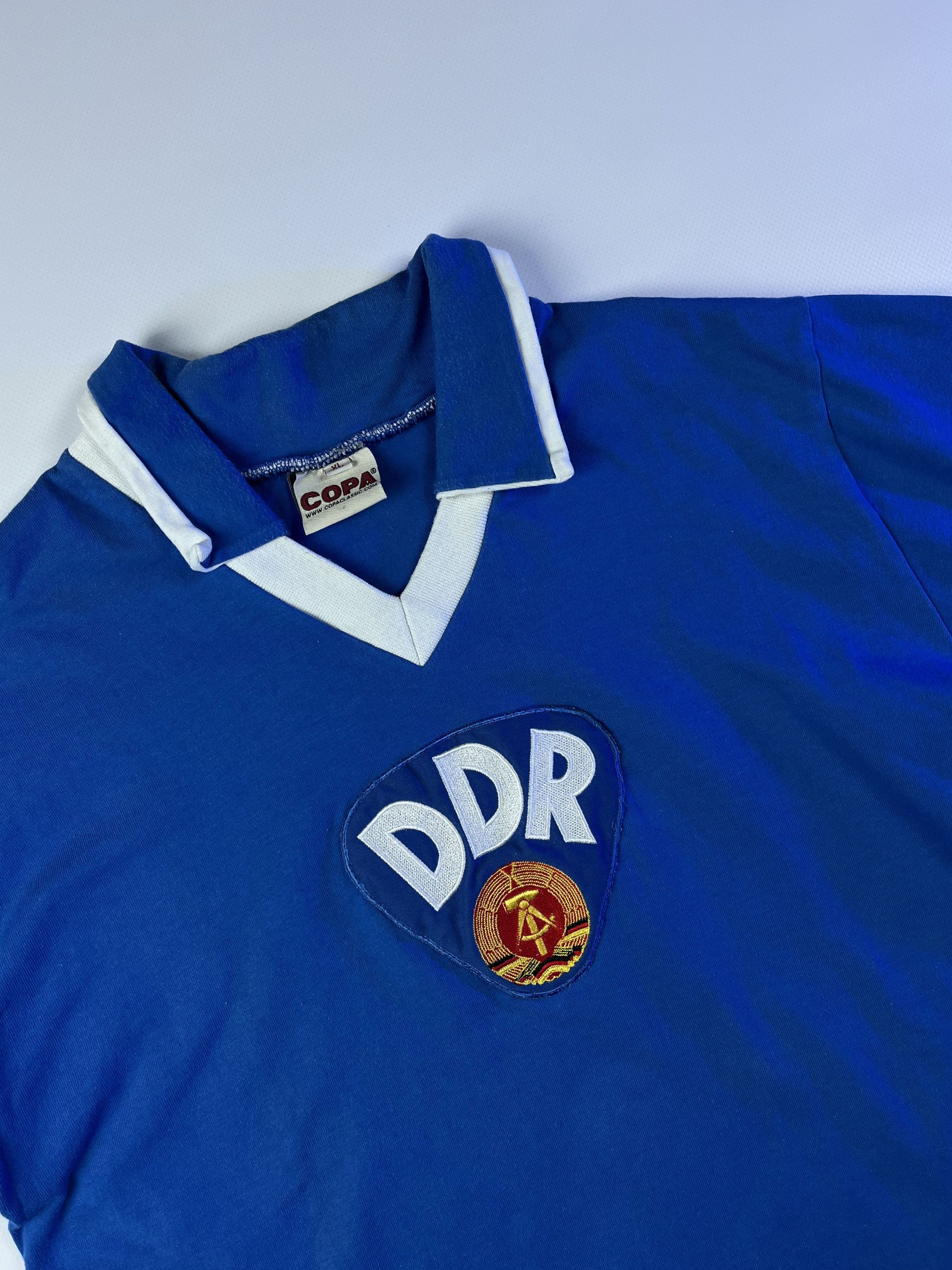 Vintage Rare! 1974 COPA Trikot DDR Weltmeisterschaft Jersey Size US L / EU 52-54 / 3 - 3 Thumbnail