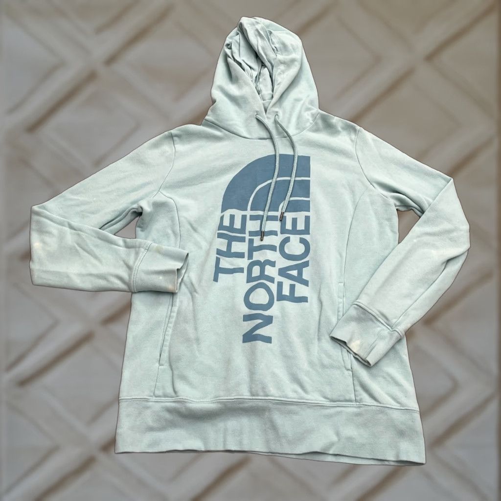The North Face The North Face Hoodie Sweatshirt Womens Medium Blue Graphic Fleece Pullover Size M / US 6-8 / IT 42-44 - 1 Thumbnail