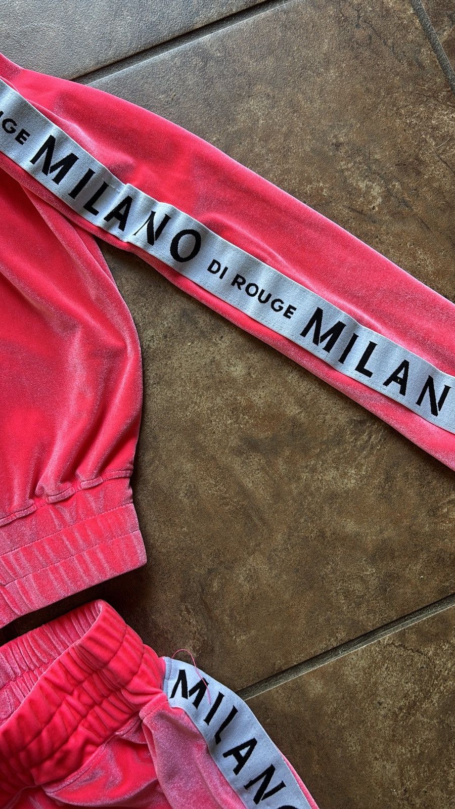 Other Milano De Rouge Pink Velour Jacket & Shorts Set Size M / US 6-8 / IT 42-44 - 5 Thumbnail