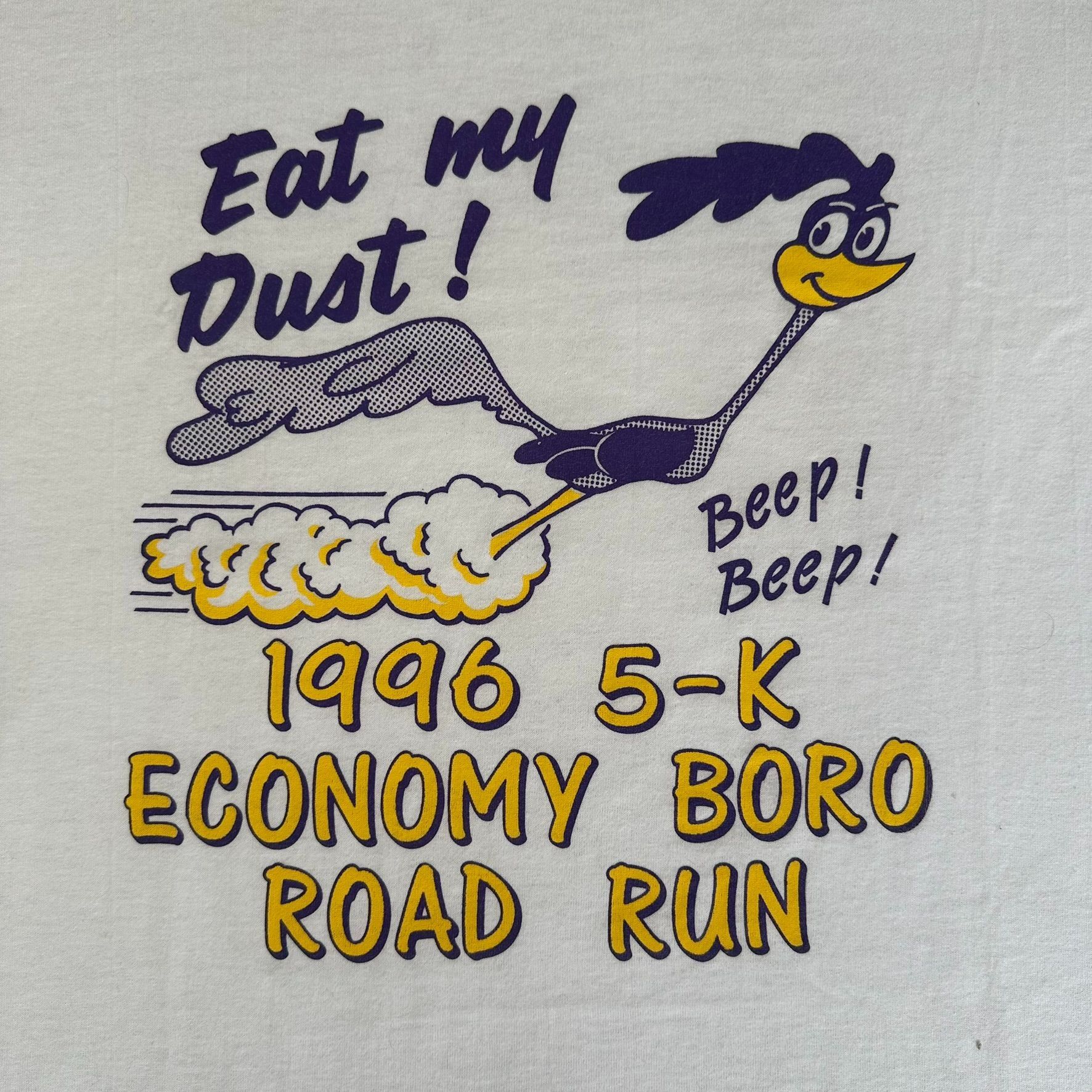 Fruit Of The Loom Vintage 90s Road Runner 5K T-Shirt Single Stitch White L Loo Size US L / EU 52-54 / 3 - 2 Thumbnail
