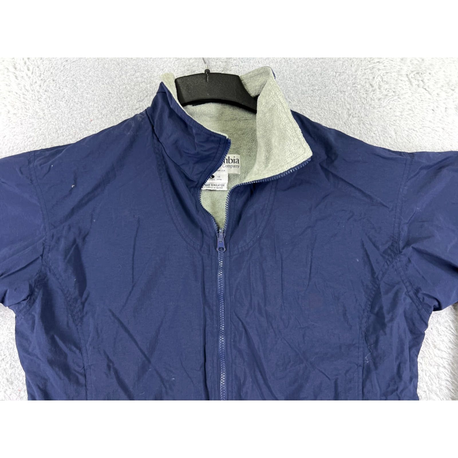 Vintage VINTAGE Columbia Jacket Women Large Blue Full Zip Mock Neck Nylon Shell Pockets Size L / US 10 / IT 46 - 4 Thumbnail