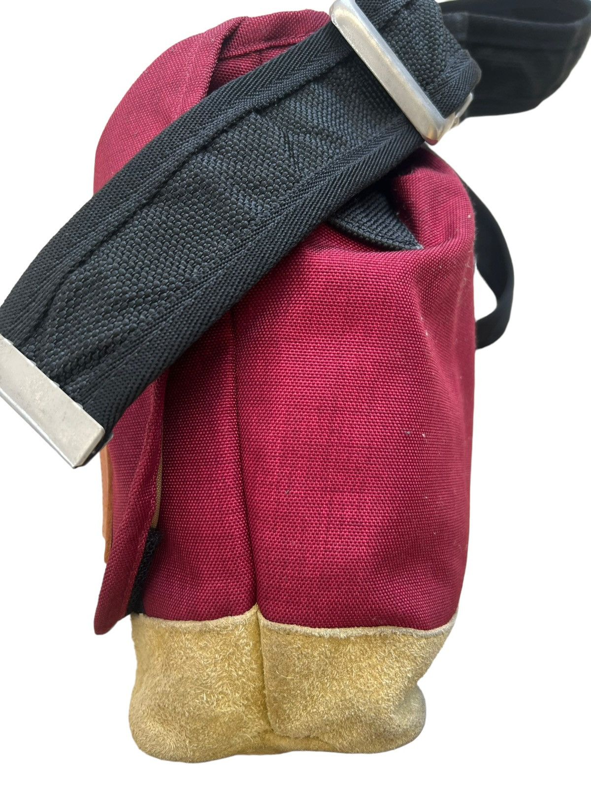 Vintage Anonym Japan Hand Made Nylon Leather Maroon Messenger Bag Size ONE SIZE - 14 Thumbnail