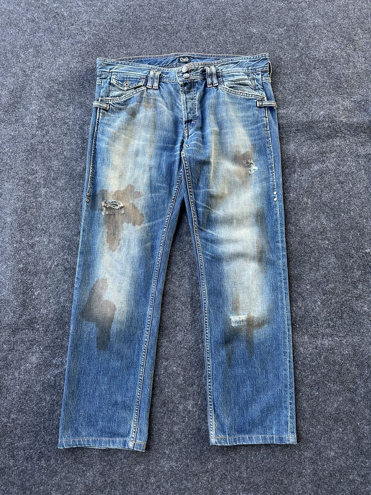 Dolce & Gabbana Dolce Gabbana Distressed Rusty Denim W35 D174 Size US 35 - 1 Thumbnail