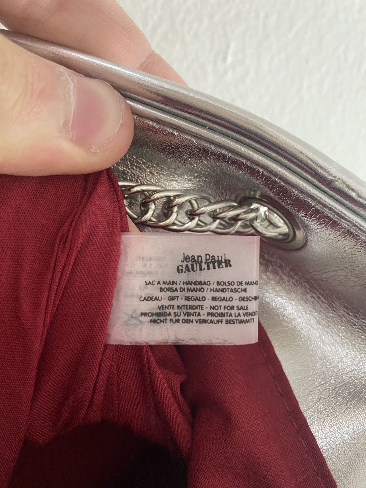 Jean Paul Gaultier RARE Jean Paul Gaultier Vegan Leather Silver Bucket Bag Size ONE SIZE - 7 Thumbnail