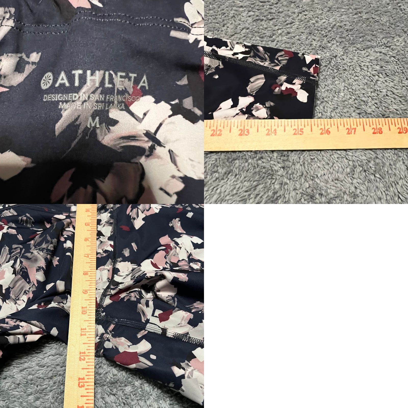Athleta Athleta Leggings Womens Medium Challenge Bloom Midnight Madness Navy Blue Womens M Leggings Ankle Blue Size 32" / US 10 / IT 46 - 8 Thumbnail