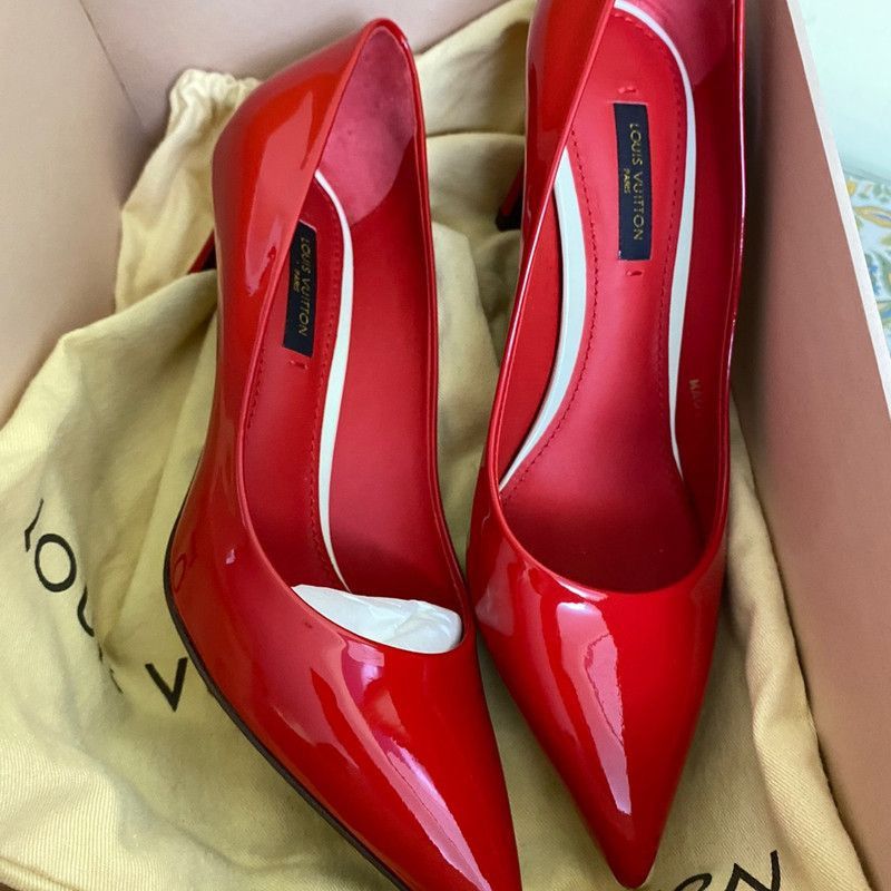 Louis Vuitton Louis Vuitton Red Patent Leather High Heels Size US 6 / IT 36 - 5 Thumbnail