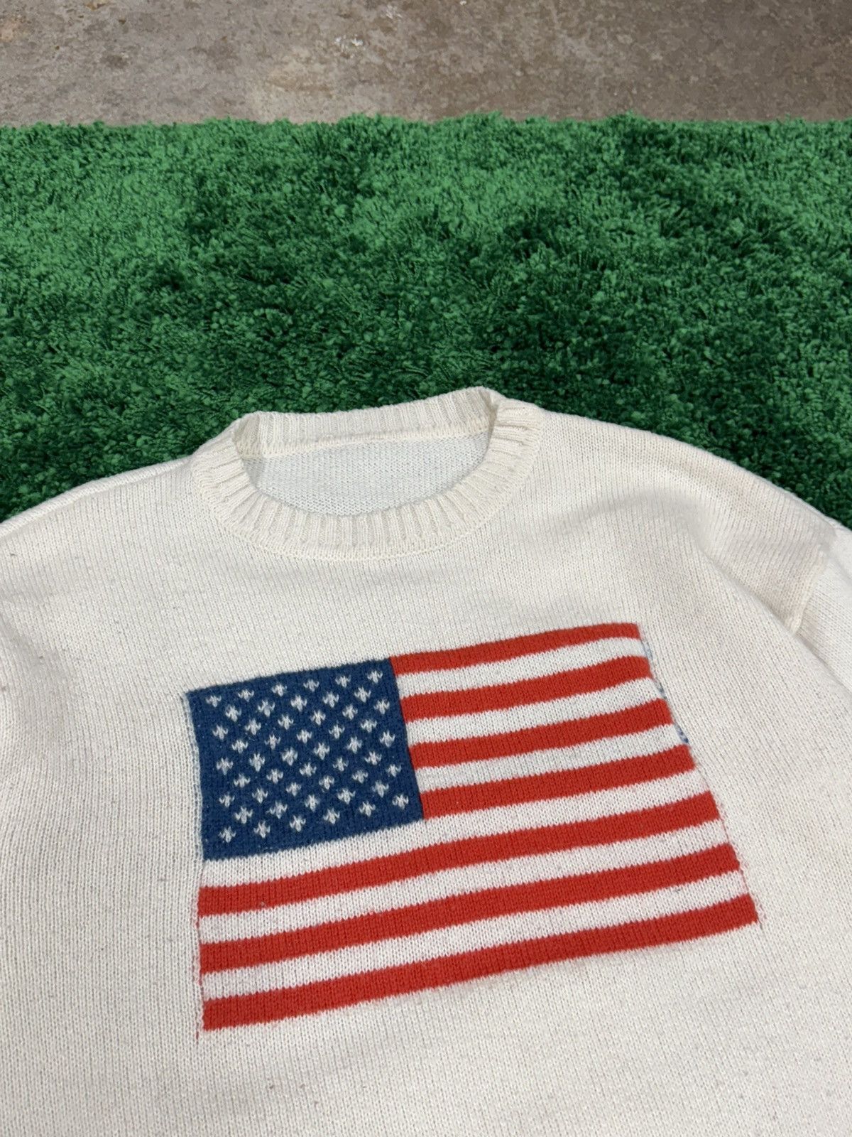 Vintage Vintage USA Flag America Knit Sweater XL 90s 80s Size US XL / EU 56 / 4 - 2 Thumbnail