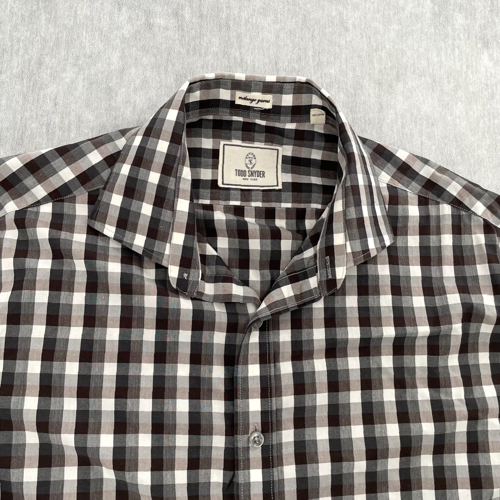 Todd Snyder VINTAGE Todd Snyder Check Shirt Long Sleeve Button Up Mens Adult Size 16 Black Casual Size US L / EU 52-54 / 3 - 3 Thumbnail