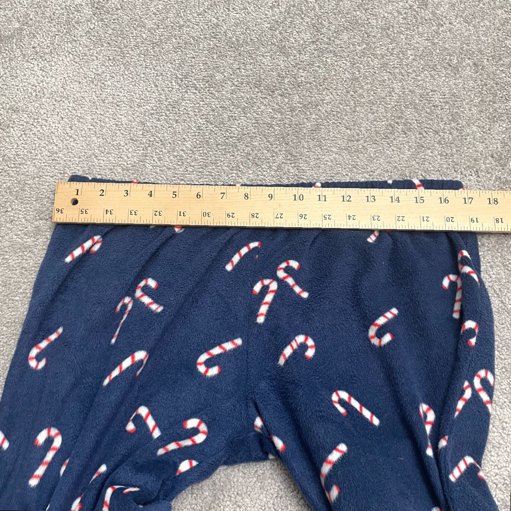 Vintage Simply Styles Fleece Pajama Pants Men Large Blue Candy Canes Holiday 34x30 Size US 33 - 6 Thumbnail