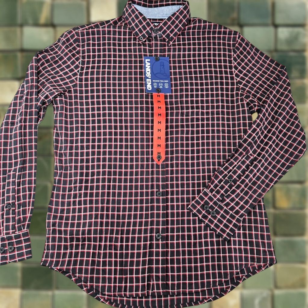 Lands' End VINTAGE Lands End Flannel Shirt Mens Medium Check Brushed Twill Lightweight Soft Casual Size US M / EU 48-50 / 2 - 1 Thumbnail